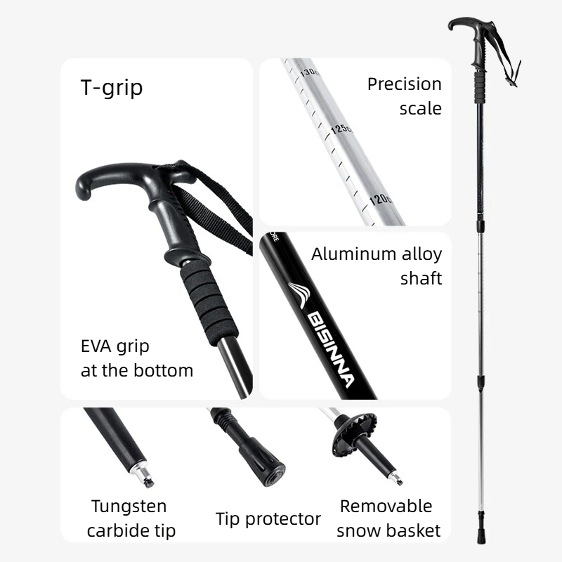 BISINNA 2PCS T Handle Walking  - Trekking Pole Carbon recension och pris